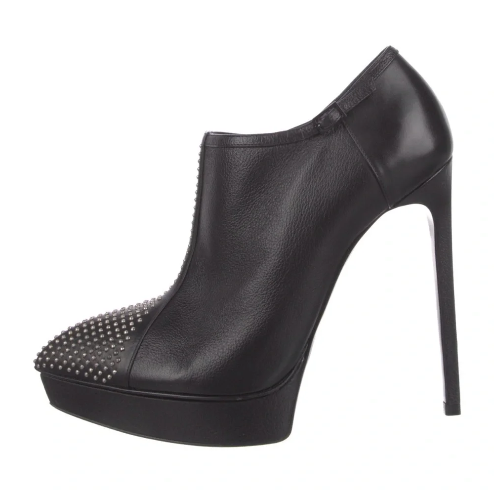 MOVING SALE Saint Laurent Janis Studded Blank Studded Ankle Boot - Picture 5 of 15